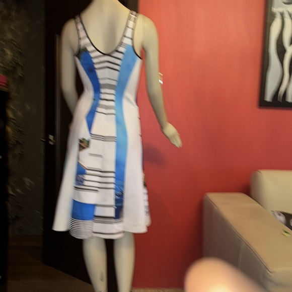 Clover Canyon printed fit and flare scuba knee dress S - Picture 9 of 14